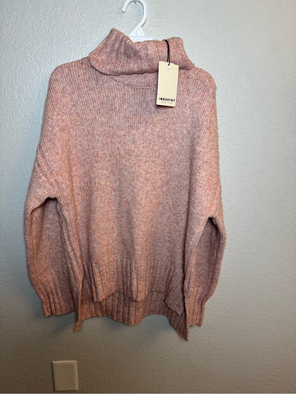 NWT Industry Republic Clothing Pink Marled Turtleneck Sweater - Large